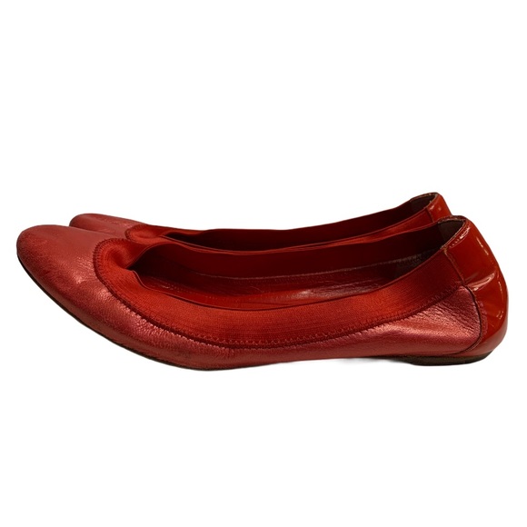 Donna Karan | Shoes | Donna Karan Red Leather Ballet Flats | Poshmark